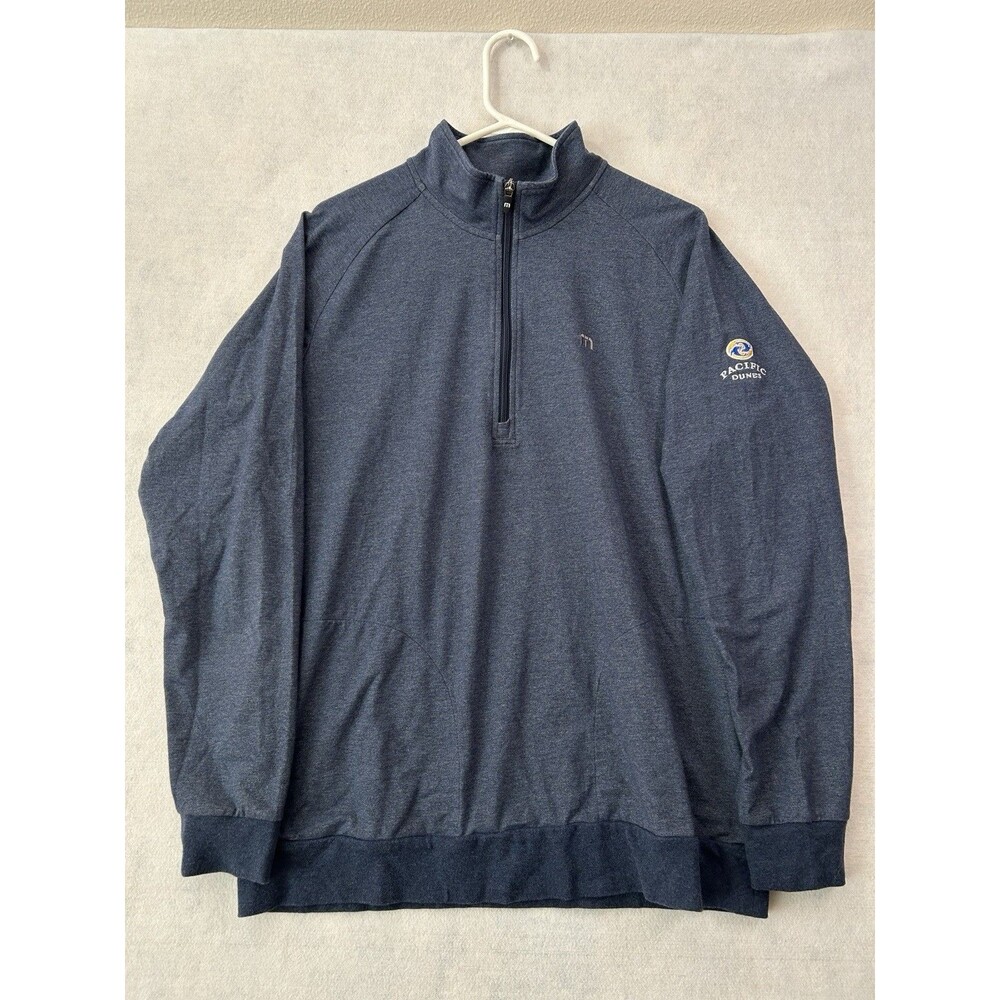 Travis Mathew Zachary 1/4 Zip Golf Pullover Mens L Blue Pacific Dunes Sweatshirt